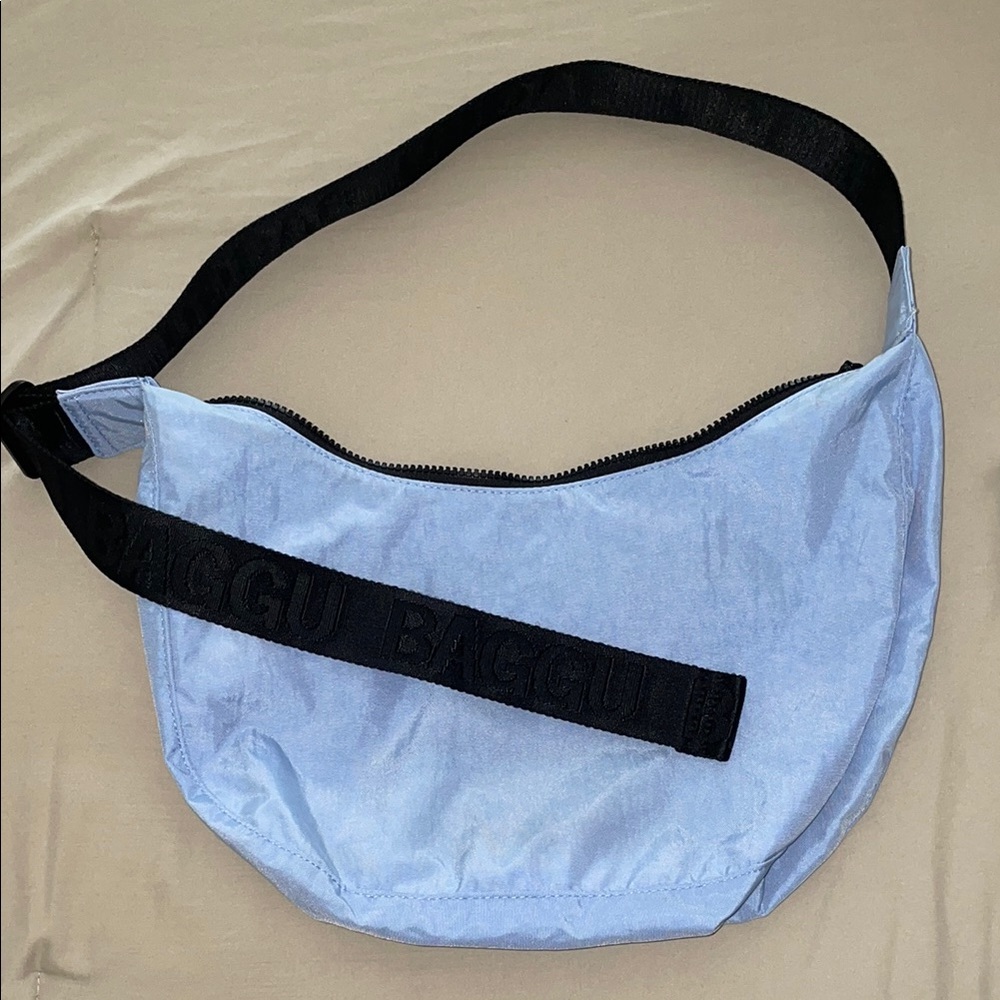 Baggu Blue and Black Crossbody Bag with Sporty Design